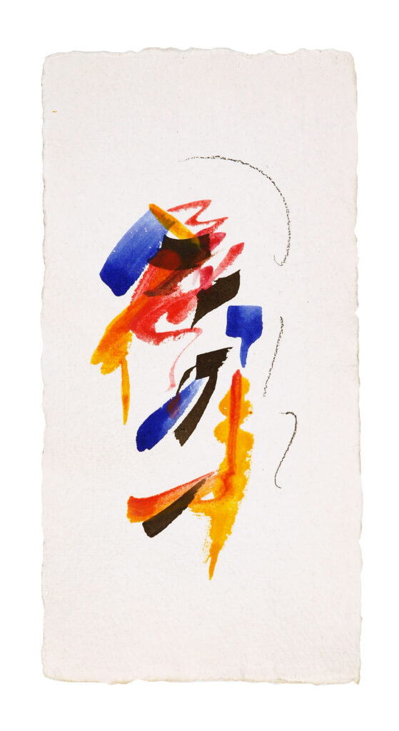 Ahead 8, 2026, Mixed Media auf Büttenpapier, 15 × 30 cm