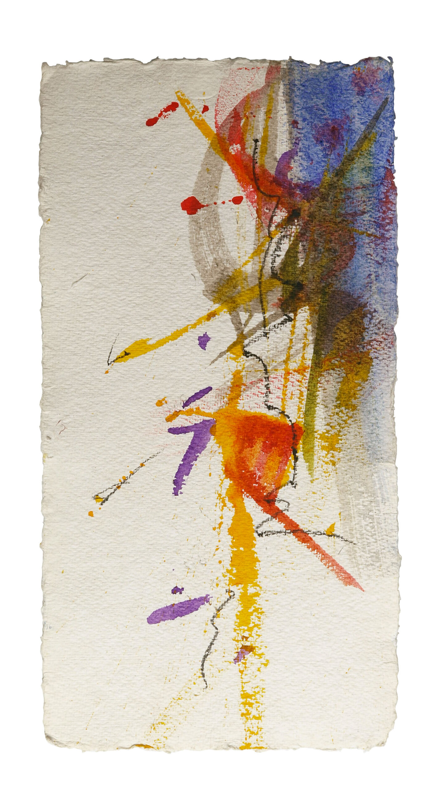 Before 3, 2025, Mixed Media auf Büttenpapier, 20 × 40 cm