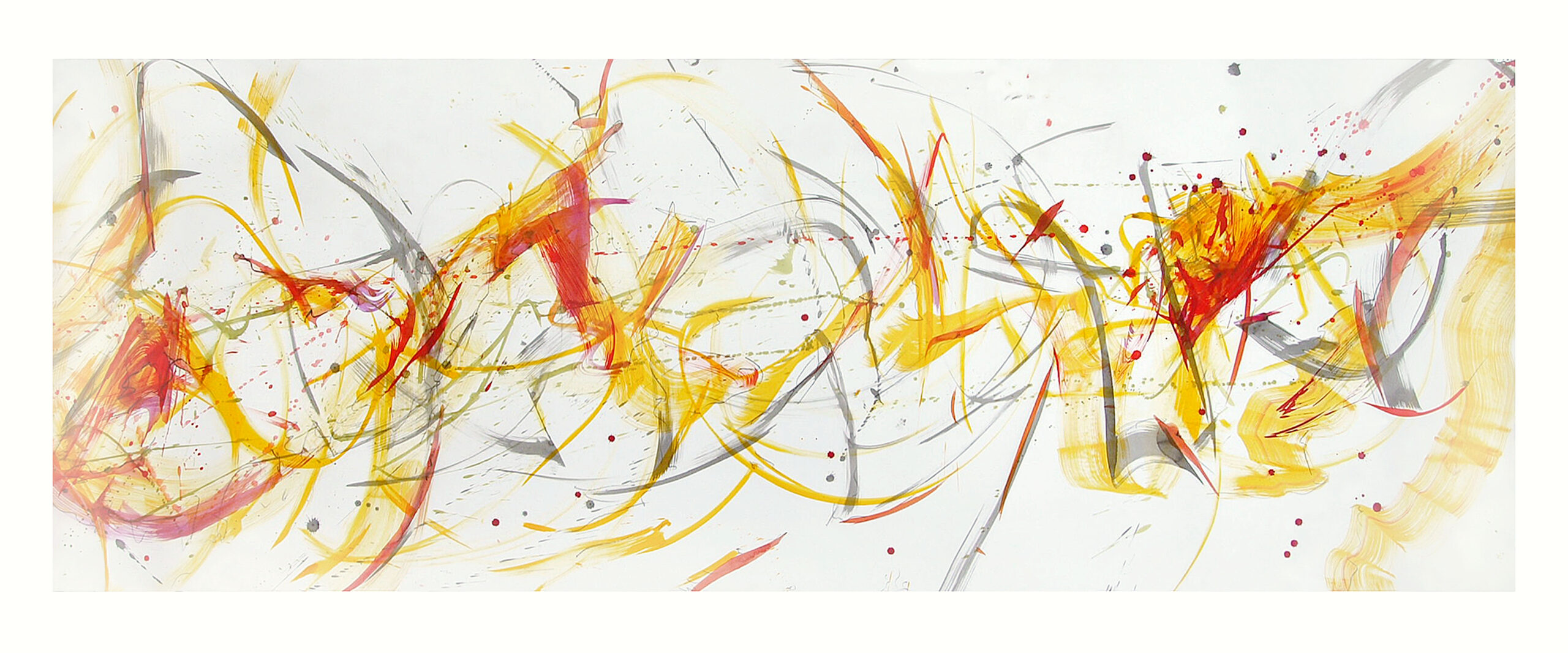Circling, 2026, Mixed Media auf Papier, 320 × 113 cm