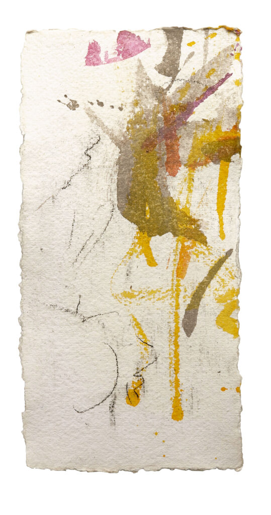 Climbing 1, 2025, Mixed Media auf Büttenpapier, 20 × 40 cm