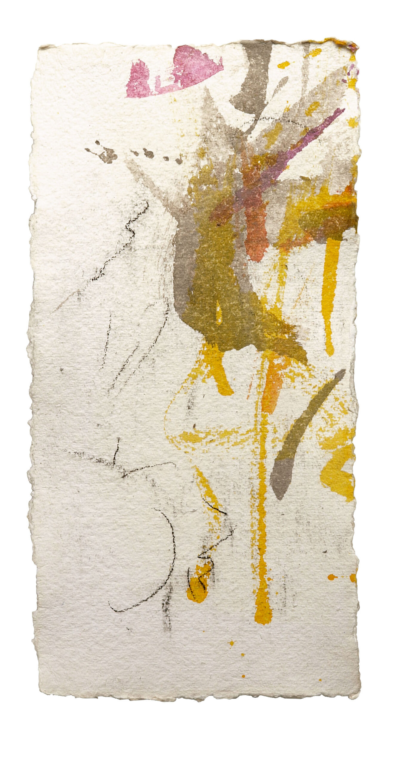 Climbing 1, 2025, Mixed Media auf Büttenpapier, 20 × 40 cm