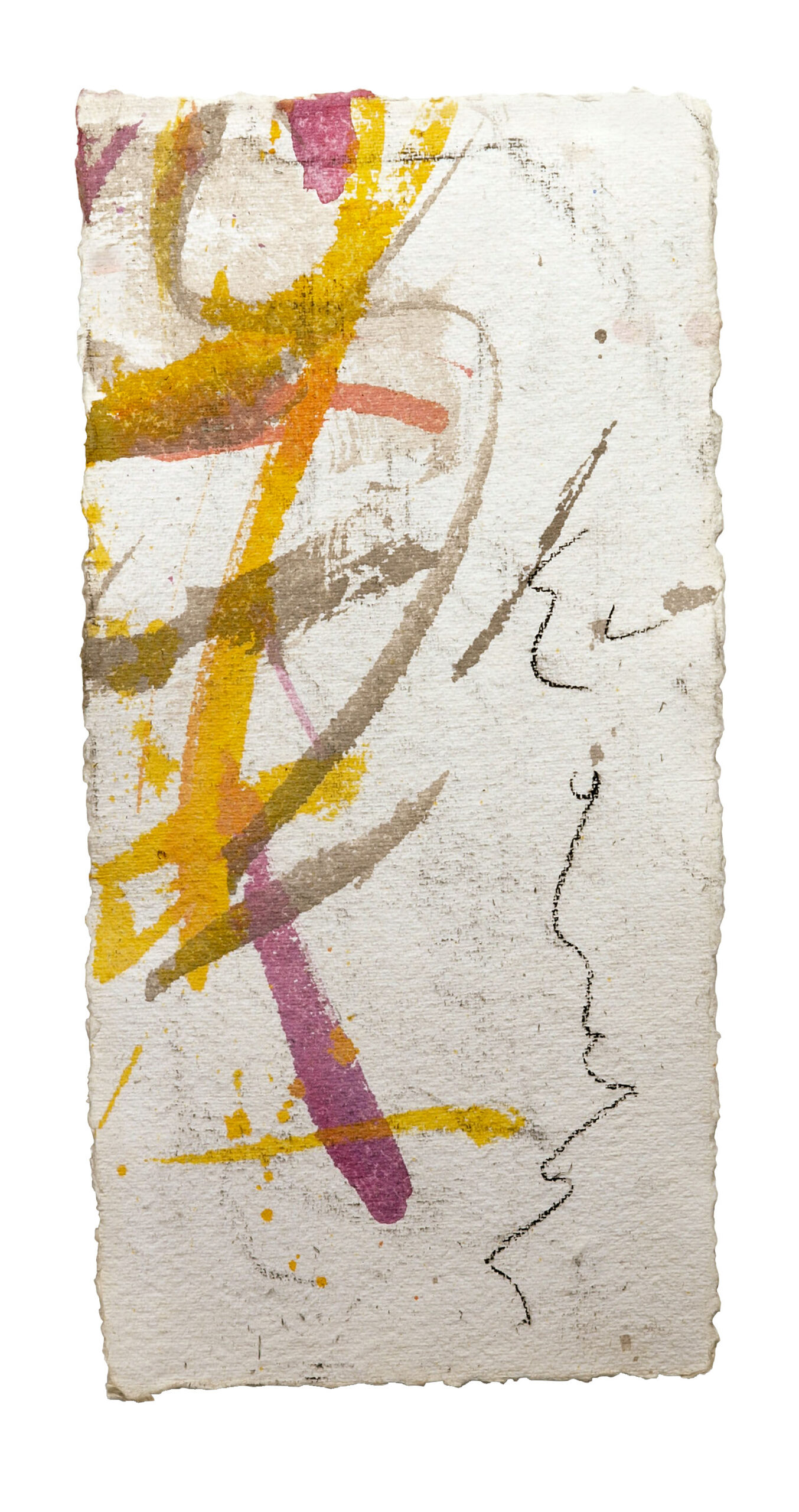 Climbing 2, 2025, Mixed Media auf Büttenpapier, 20 × 40 cm