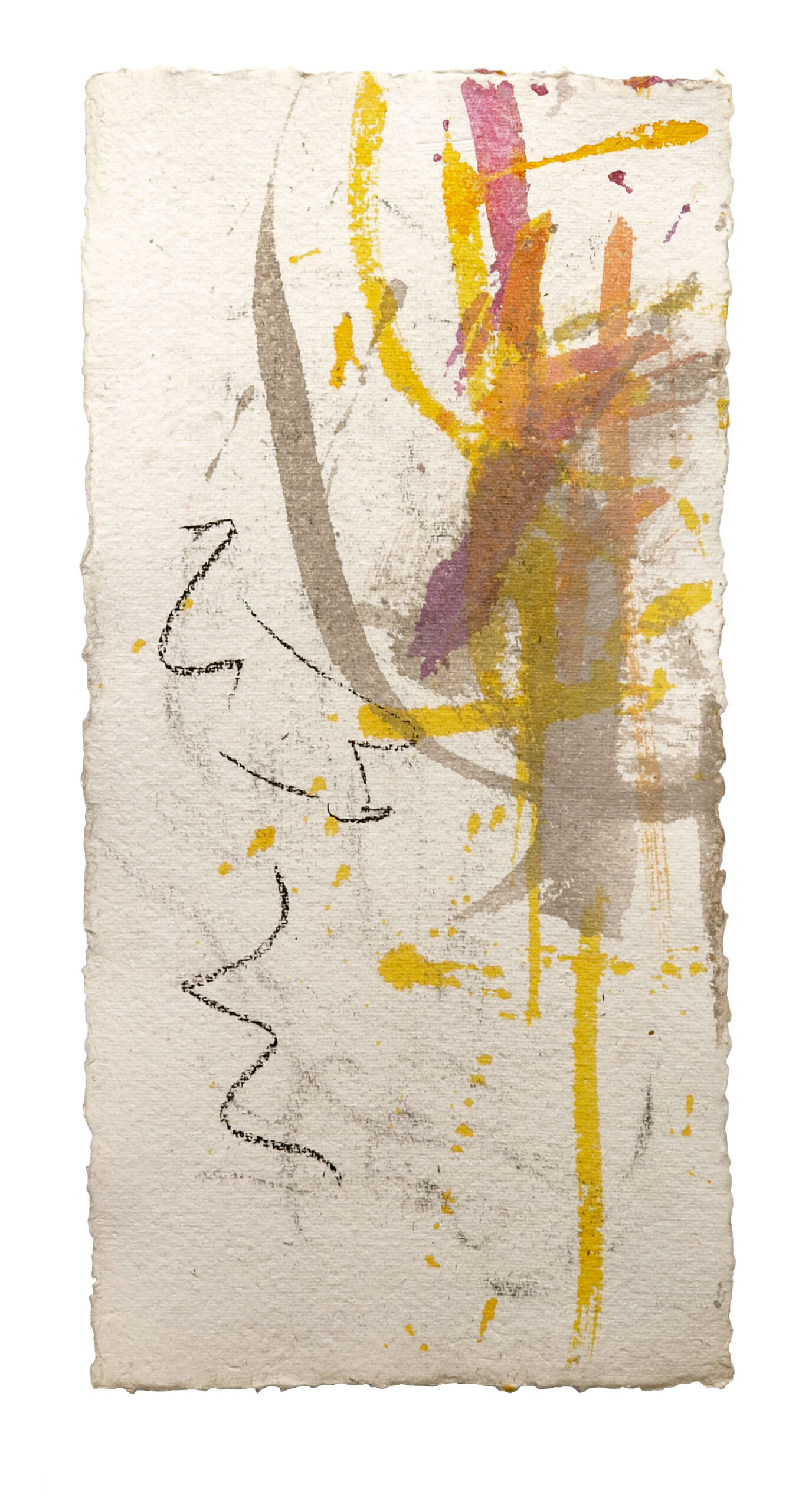 Climbing 3, 2025, Mixed Media auf Büttenpapier, 20 × 40 cm