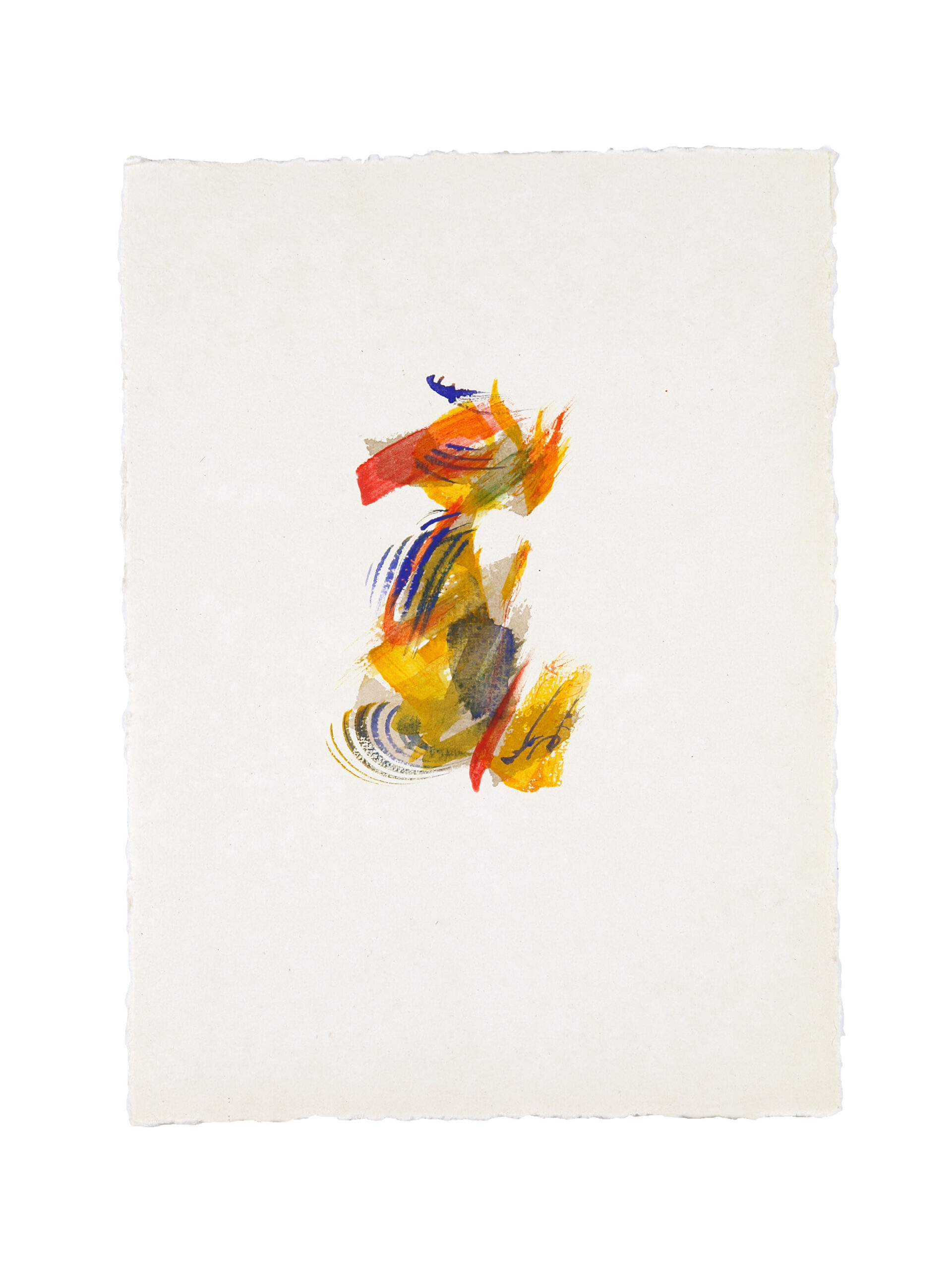 Construction 1, 2026, Mixed Media auf Büttenpapier, 28 × 38 cm