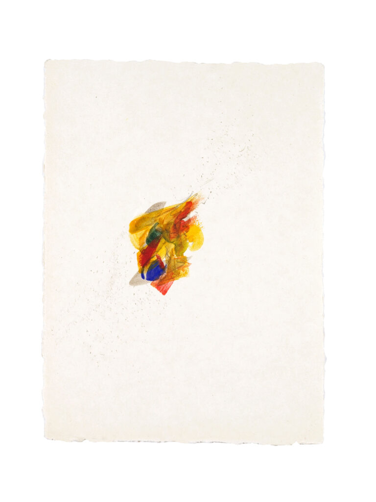 Construction 4, 2026, Mixed Media auf Büttenpapier, 28 × 38 cm