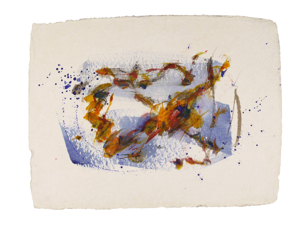 Contradiction 1, 2026, Mixed Media auf Büttenpapier, 78 × 57 cm