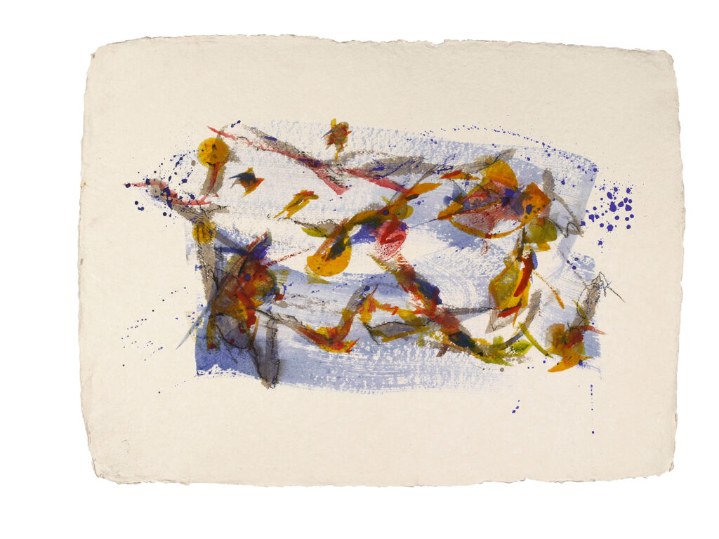 Contradiction 2, 2026, Mixed Media auf Büttenpapier, 78 × 57 cm