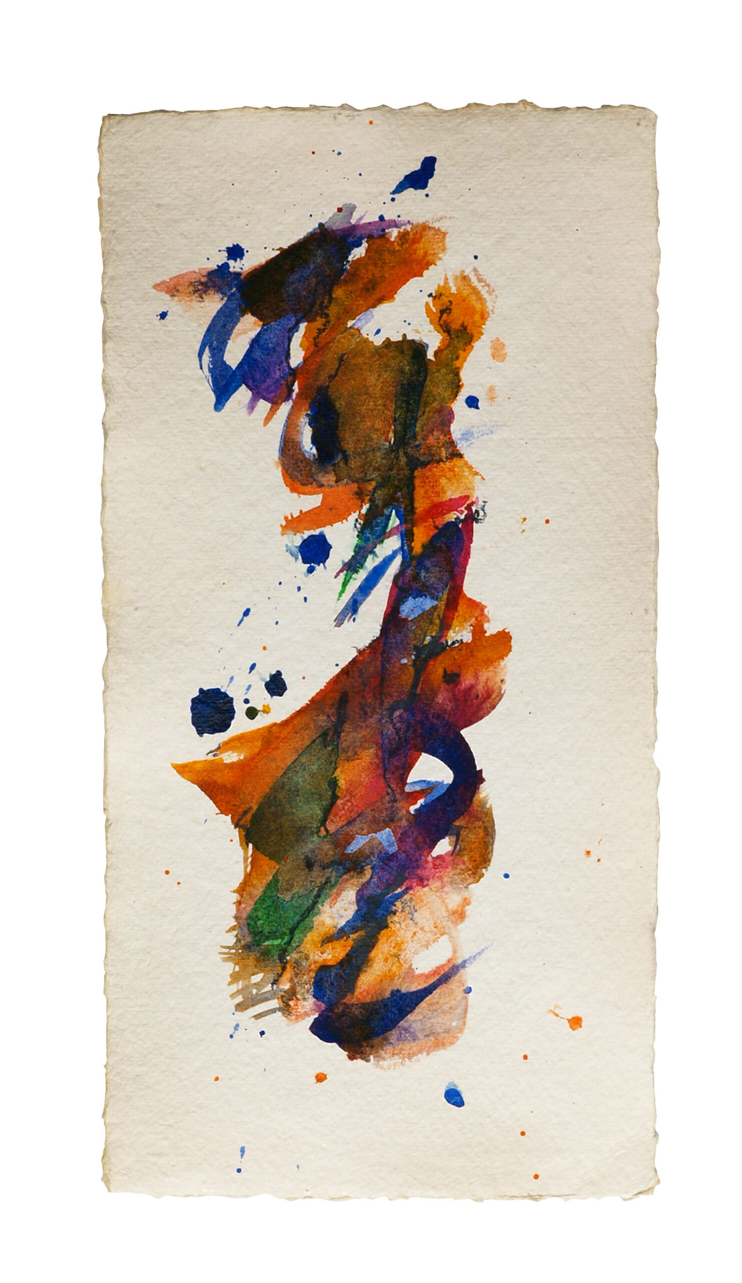 Dancing 1, 2025, Mixed Media auf Büttenpapier, 15 × 30 cm
