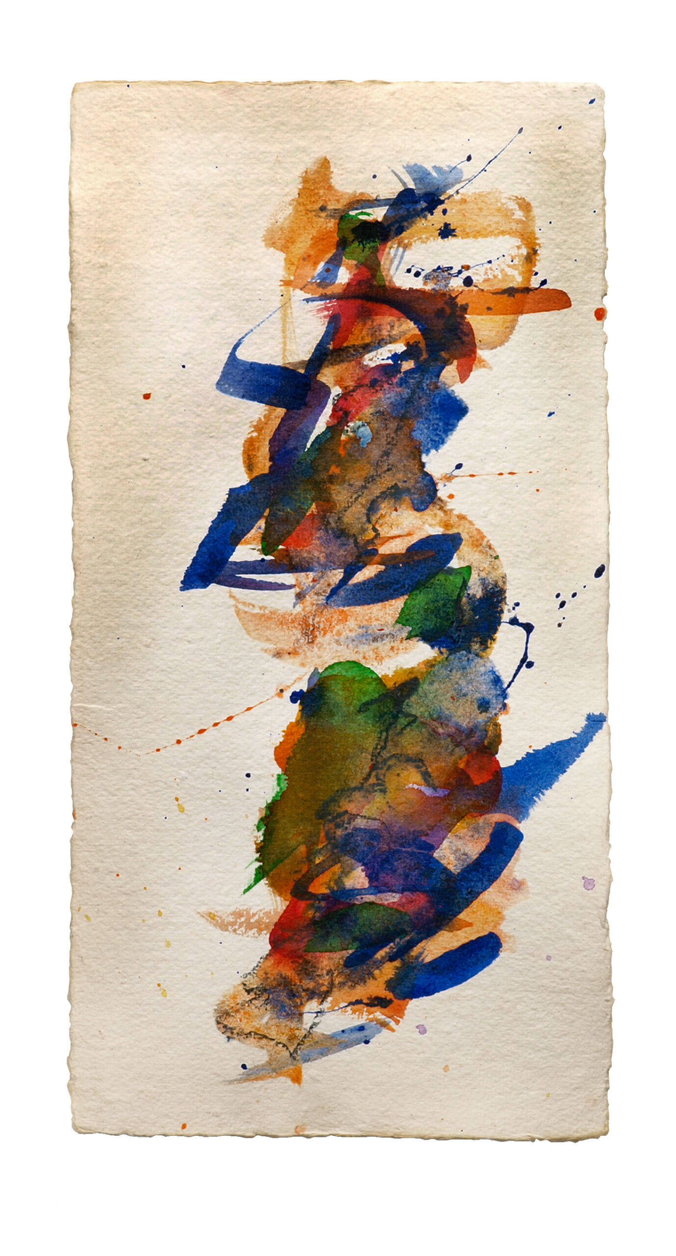Dancing 2, 2025, Mixed Media auf Büttenpapier, 15 × 30 cm
