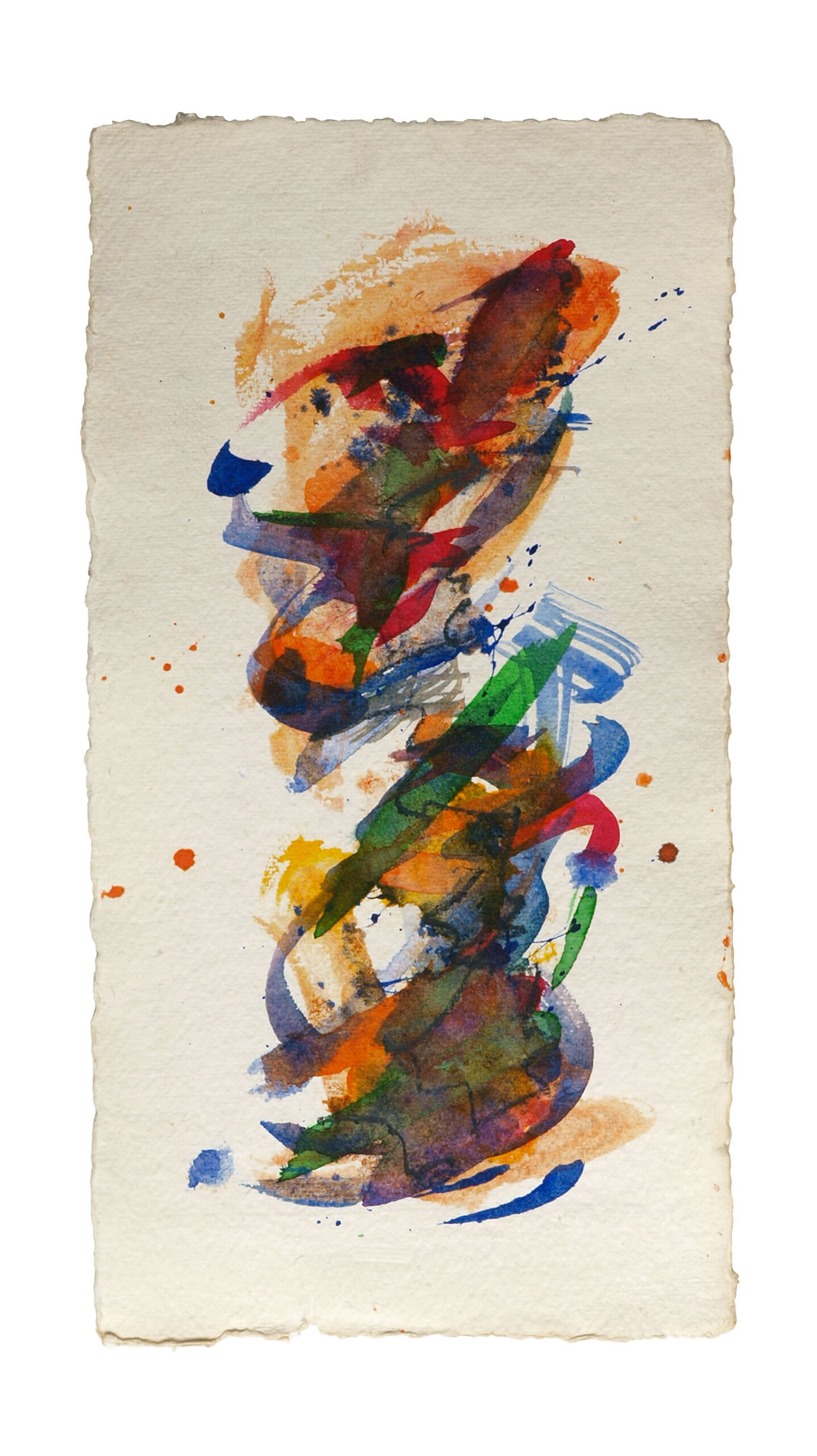 Dancing 3, 2025, Mixed Media auf Büttenpapier, 15 × 30 cm