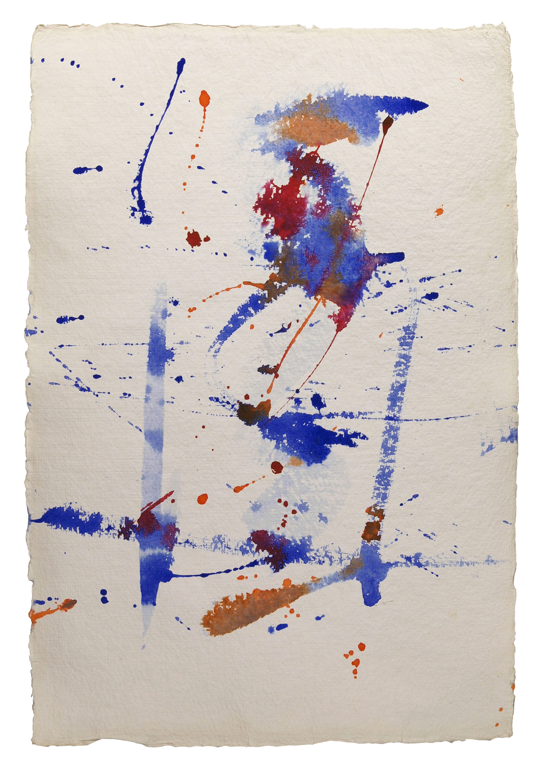 In the Sky 1, 2025, Mixed Media auf Büttenpapier, 38 × 55 cm