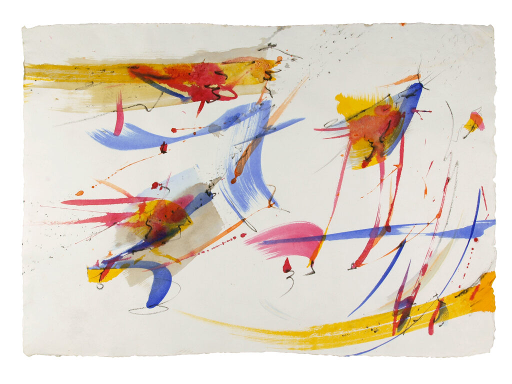 Objectes 2, 2025, Mixed Media auf Büttenpapier, 100 × 69 cm