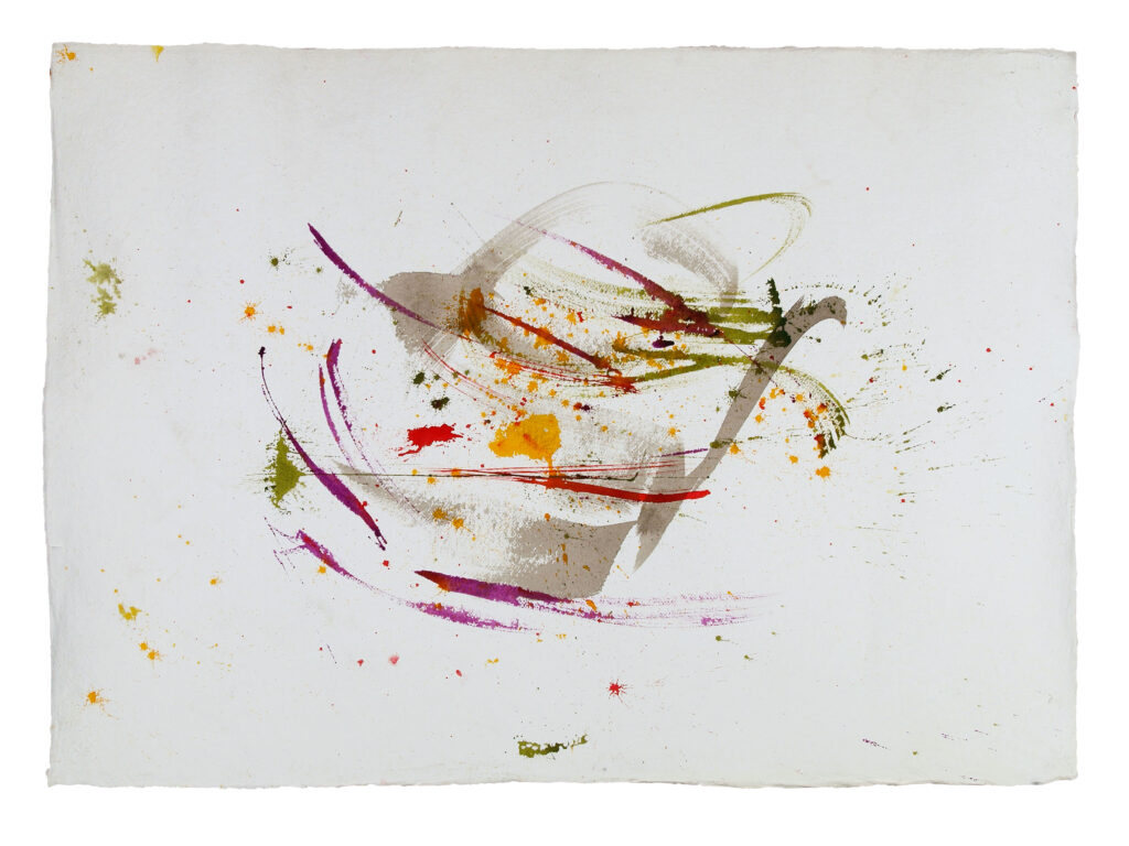 Other Worlds 2, 2025, Mixed Media auf Büttenpapier, 140 × 100 cm
