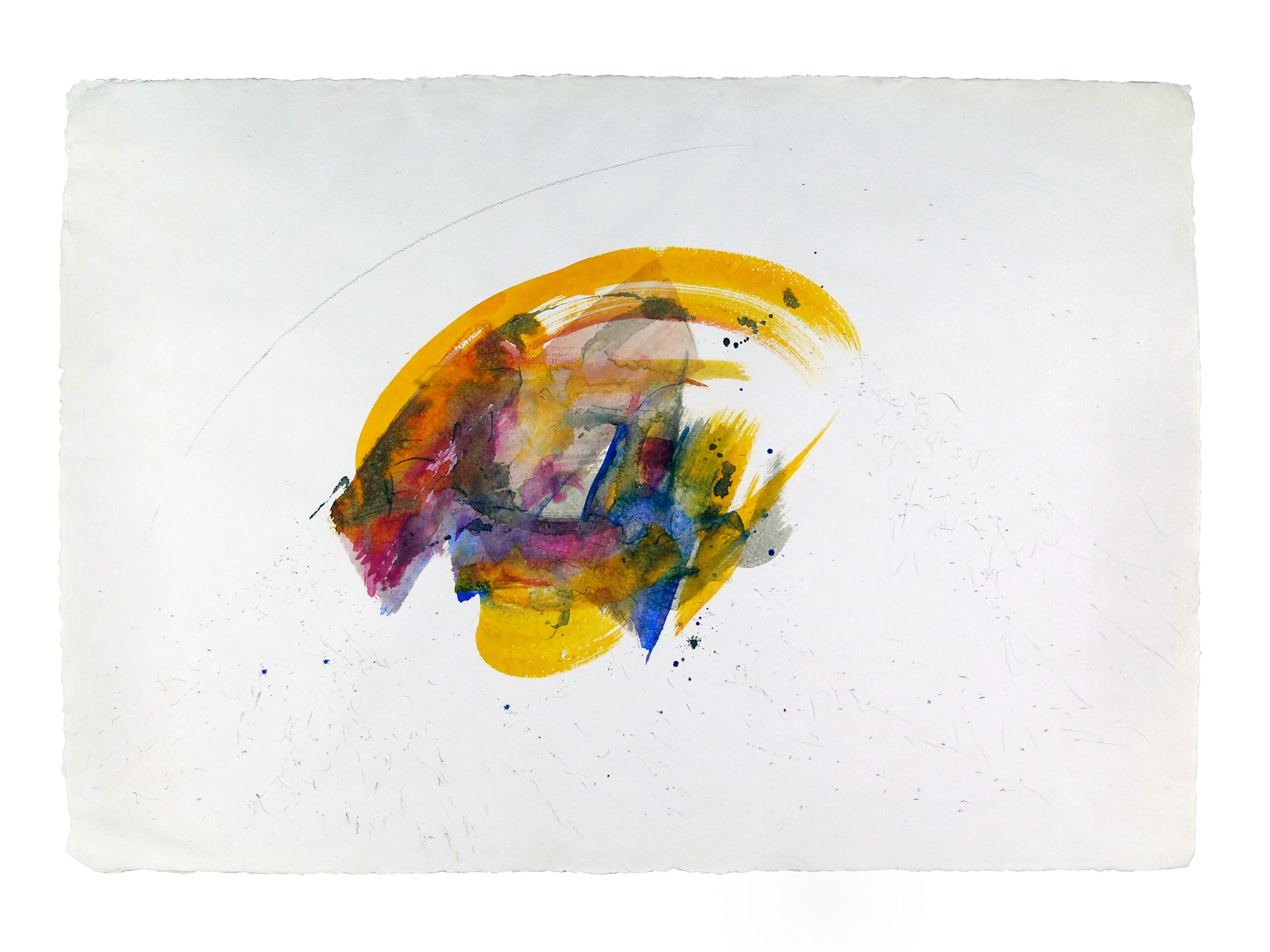 Others 2, 2025, Mixed Media auf Büttenpapier, 69 × 100 cm